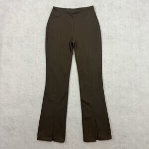 Alo Yoga Airbrush Brown High Waist Flutter Split Hem Leggings Trousers Pants XS